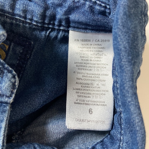 Guess Kids Denim Chiffon Blue Tie Dye Dress Girl’s Size 6 - Picture 4 of 6